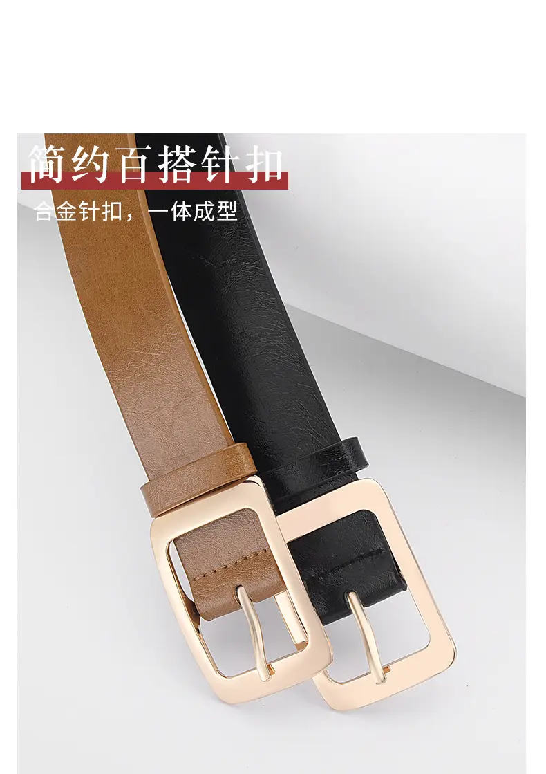 New Wide Belt Women's PU Leather Japanese Pin Buckle All-match — feature 11