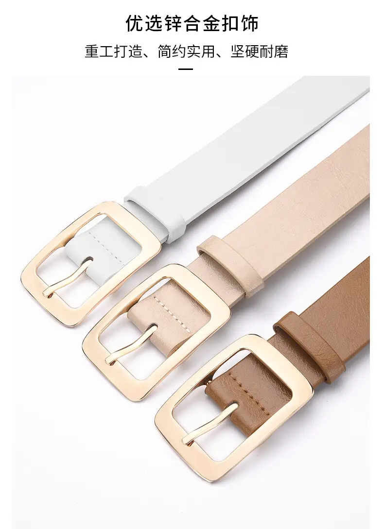 New Wide Belt Women's PU Leather Japanese Pin Buckle All-match — feature 12