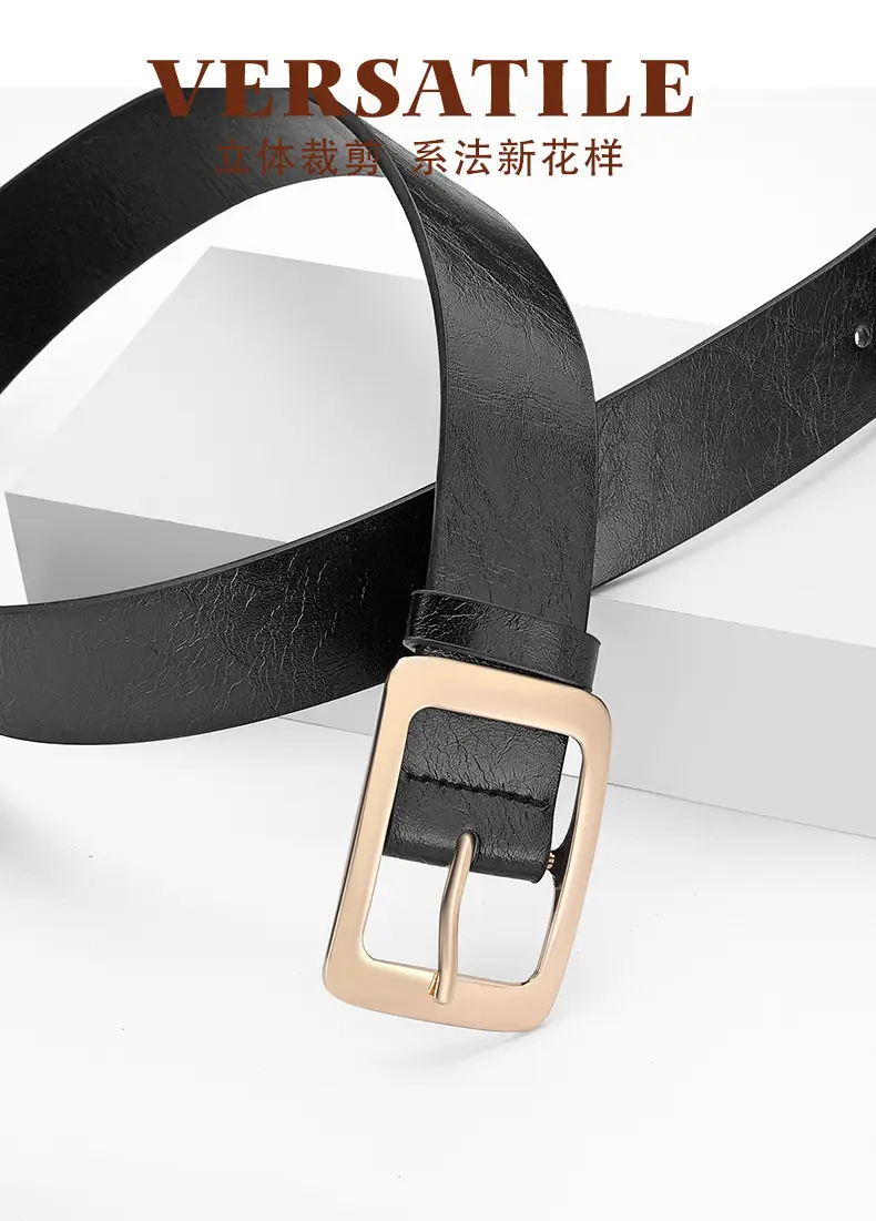 New Wide Belt Women's PU Leather Japanese Pin Buckle All-match — feature 3