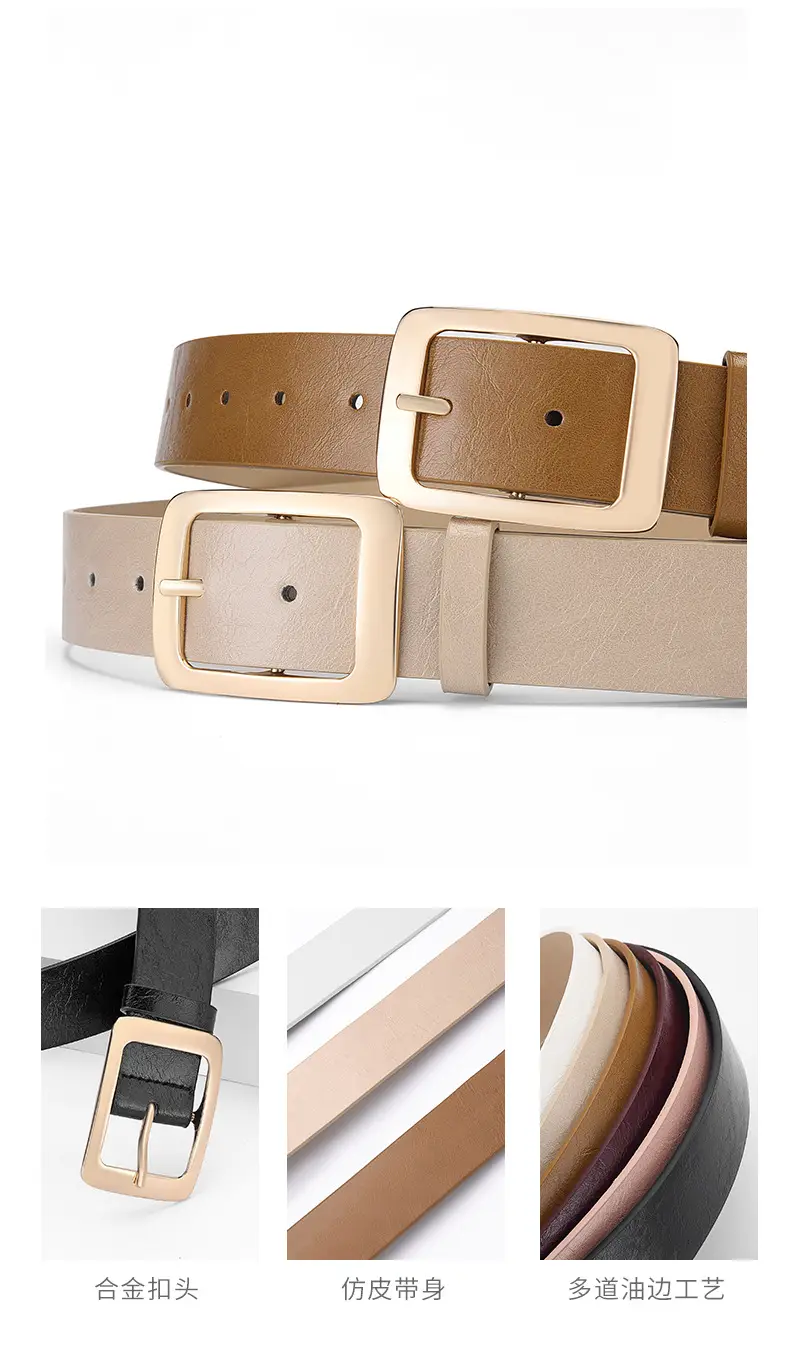 New Wide Belt Women's PU Leather Japanese Pin Buckle All-match — feature 5