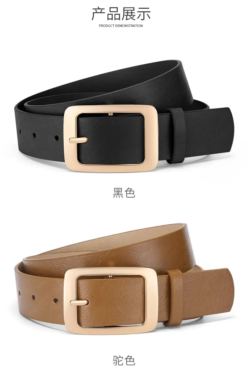 New Wide Belt Women's PU Leather Japanese Pin Buckle All-match — feature 8