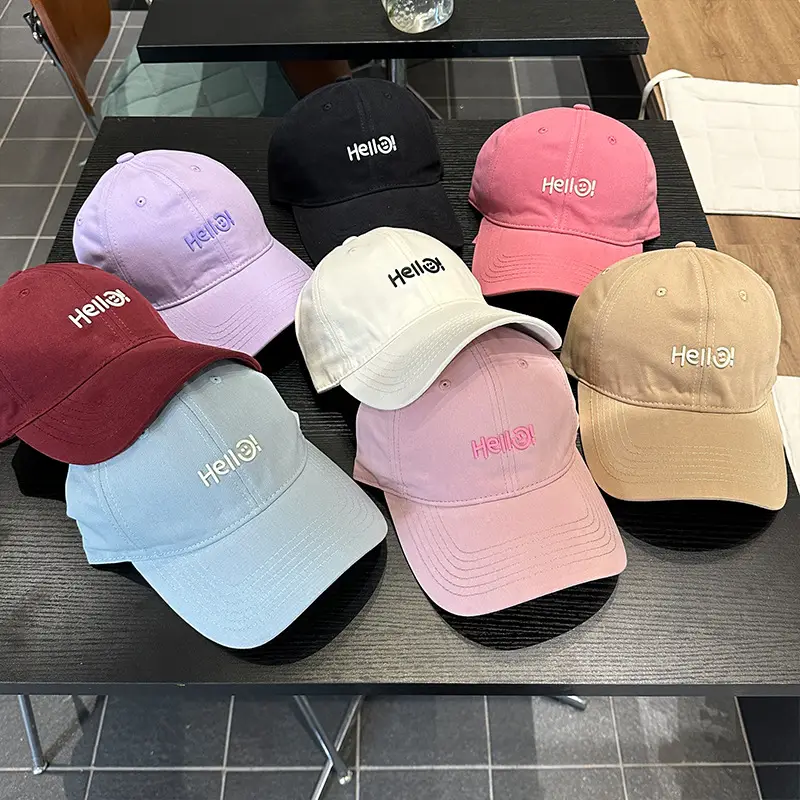 Pink Hello World Wide Brim Baseball Cap for Women Men - Image 9
