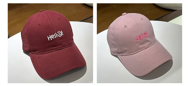 Pink Hello World Wide Brim Baseball Cap for Women Men — feature 11