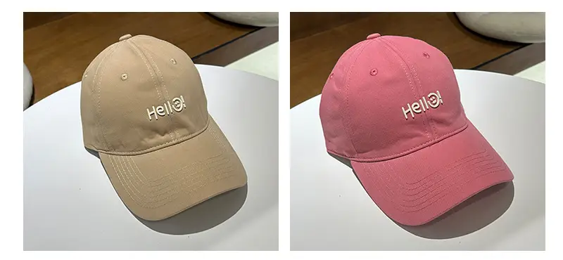 Pink Hello World Wide Brim Baseball Cap for Women Men — feature 12