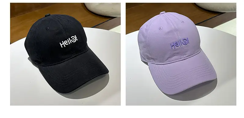 Pink Hello World Wide Brim Baseball Cap for Women Men — feature 13