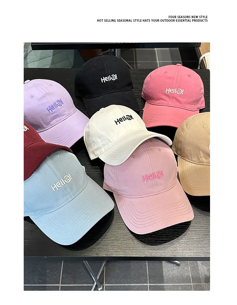Pink Hello World Wide Brim Baseball Cap for Women Men — feature 5