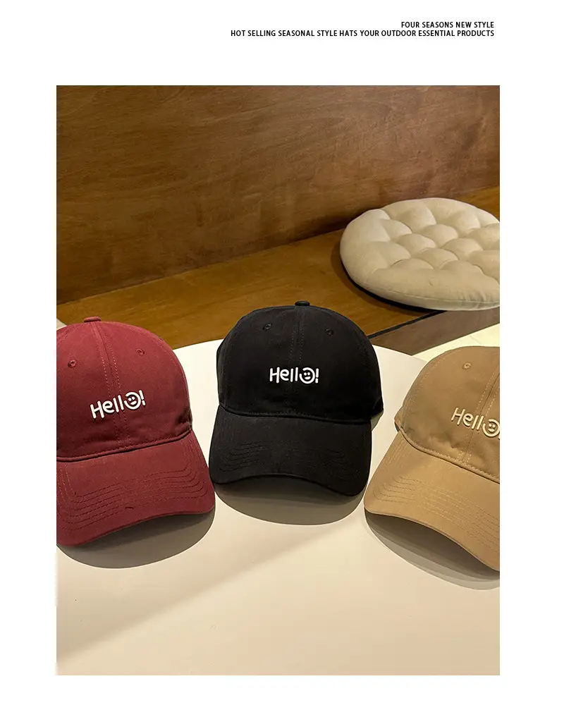 Pink Hello World Wide Brim Baseball Cap for Women Men — feature 8