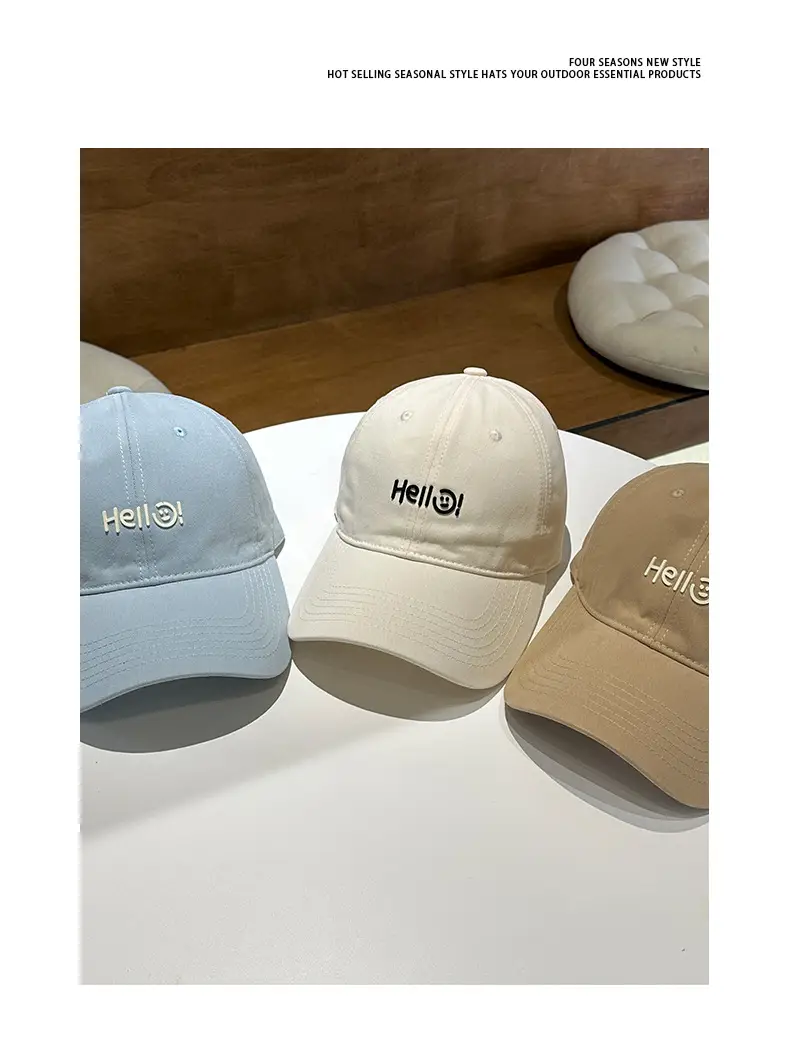 Pink Hello World Wide Brim Baseball Cap for Women Men — feature 9