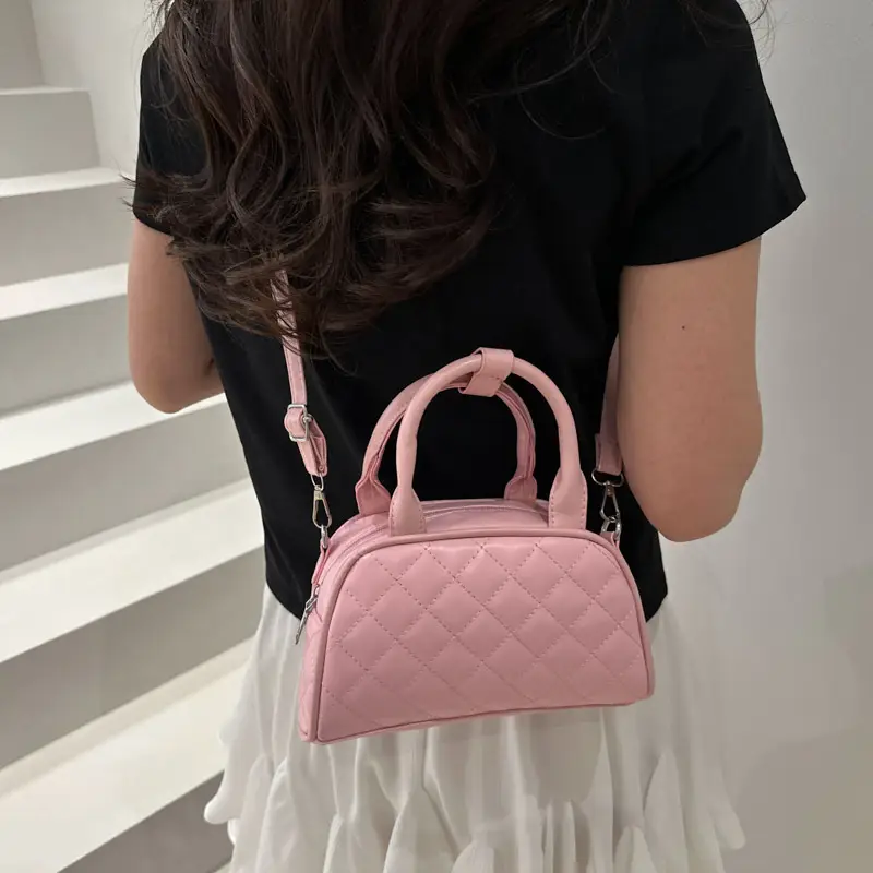 Women's Brown Quilted Shoulder Bag with Detachable Strap - Image 4