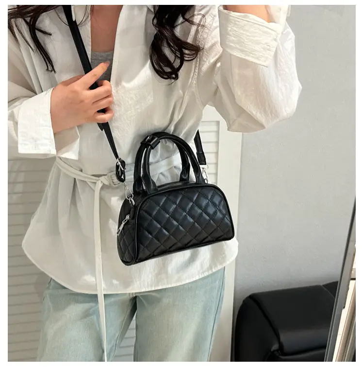 Women's Brown Quilted Shoulder Bag with Detachable Strap — feature 15