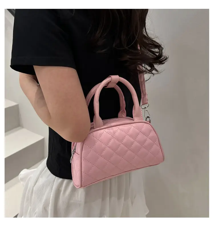 Women's Brown Quilted Shoulder Bag with Detachable Strap — feature 17