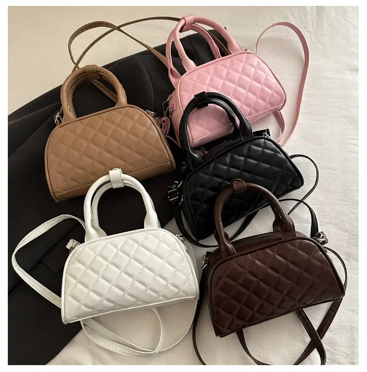 Women's Brown Quilted Shoulder Bag with Detachable Strap — feature 27