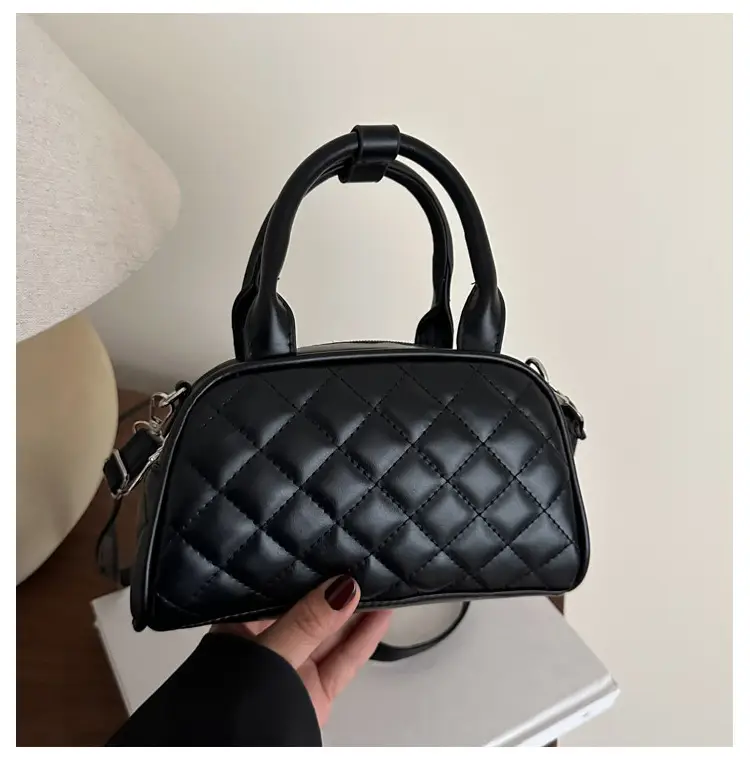 Women's Brown Quilted Shoulder Bag with Detachable Strap — feature 24