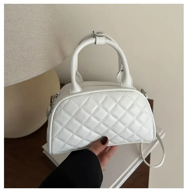 Women's Brown Quilted Shoulder Bag with Detachable Strap — feature 22