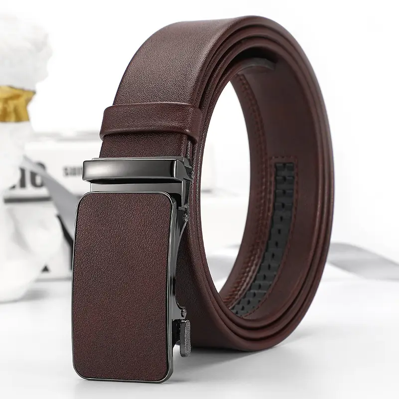 Men's Black Croc Leather Belt with Gold Buckle