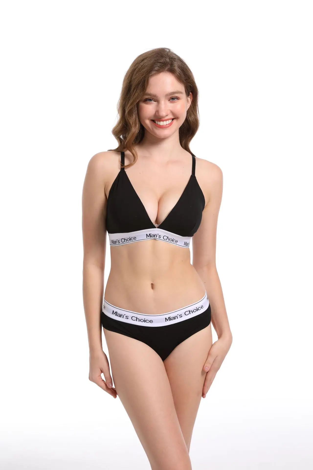 Black Letter Print Sports Bra & Tank Top Set — feature 10