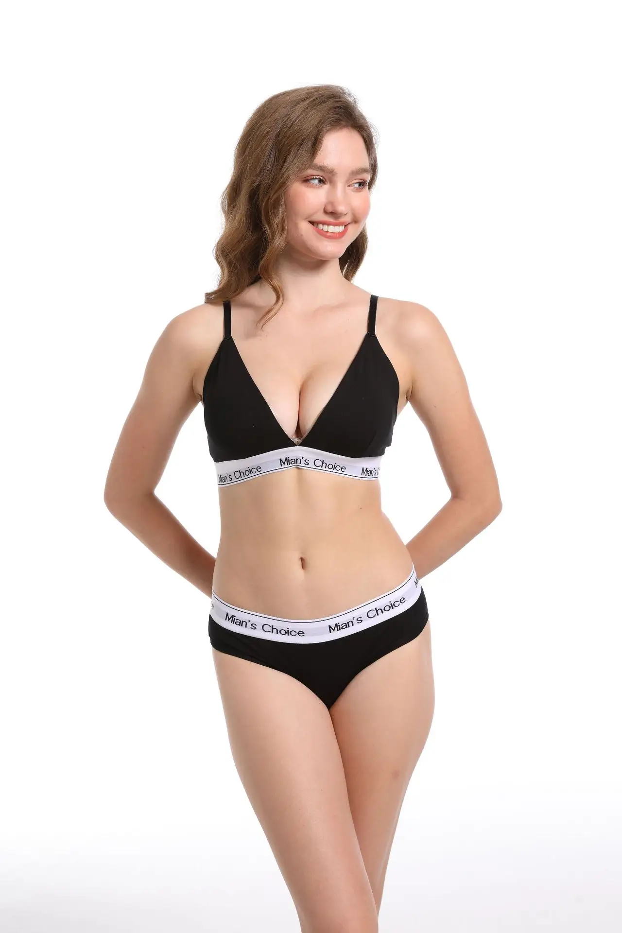 Black Letter Print Sports Bra & Tank Top Set — feature 11