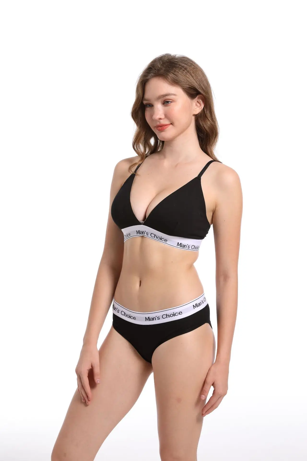 Black Letter Print Sports Bra & Tank Top Set — feature 14