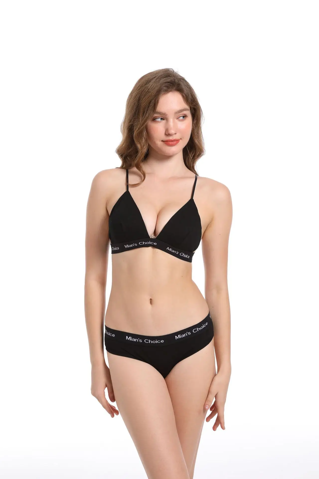 Black Letter Print Sports Bra & Tank Top Set — feature 22