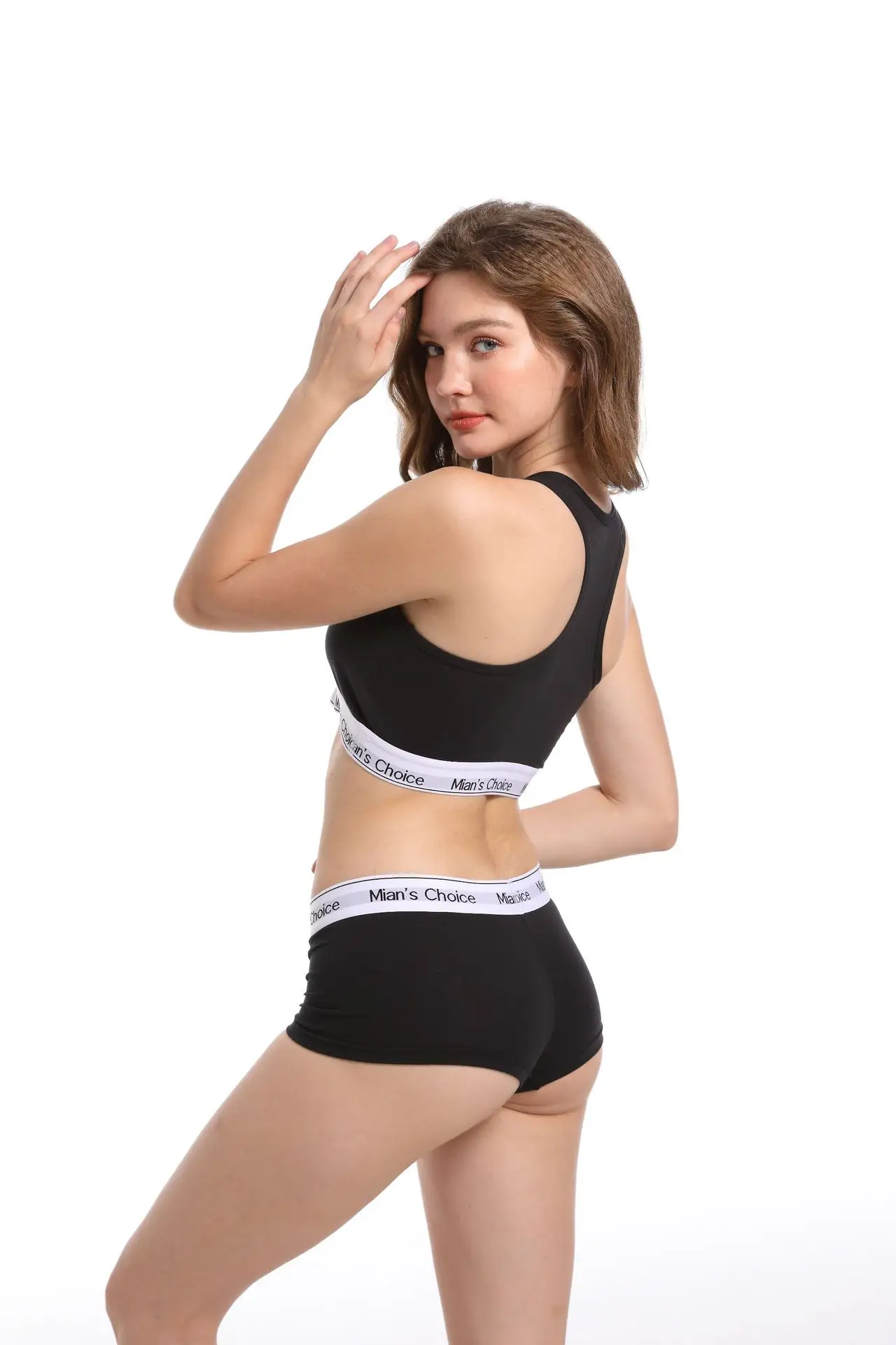 Women's Push-Up Shockproof Running Sports Bra Boxer Briefs Set — feature 2