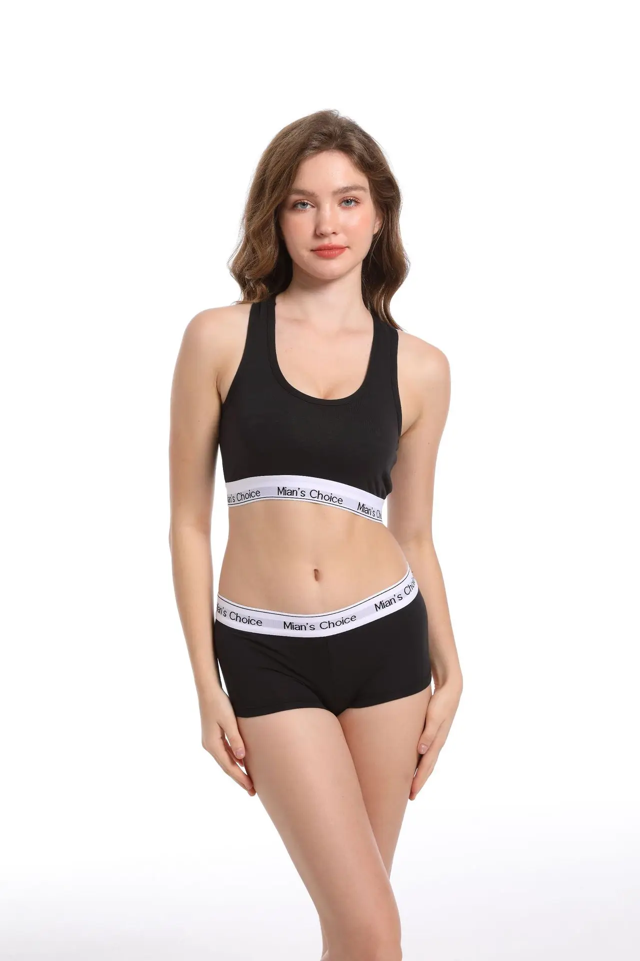 Women's Push-Up Shockproof Running Sports Bra Boxer Briefs Set — feature 3