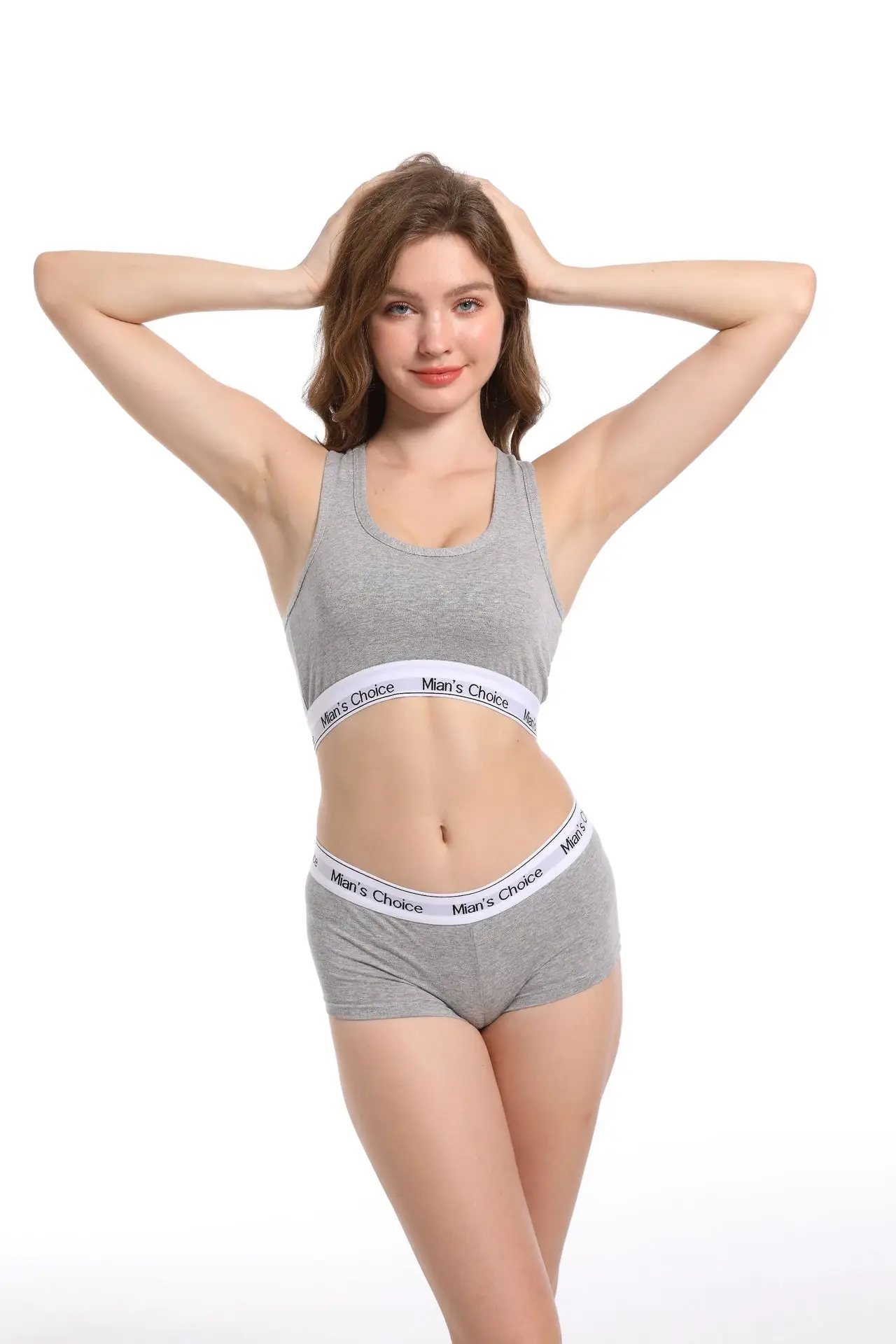 Women's Push-Up Shockproof Running Sports Bra Boxer Briefs Set - Image 3
