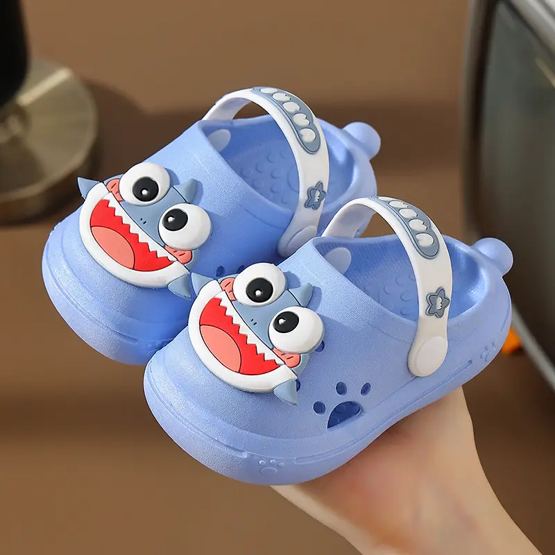 Children's Slippers Women's Summer Cave Shoes Cute Shark Small and Medium-sized Children's Baby Internet Popular Soft Bottom Non-slip Thick Bottom Men's Sandals