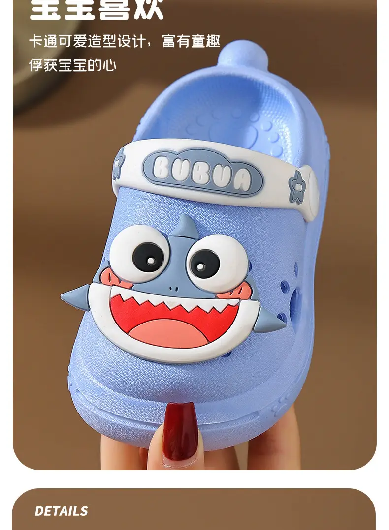 Children's Slippers Women's Summer Cave Shoes Cute Shark Small and Medium-sized Children's Baby Internet Popular Soft Bottom Non-slip Thick Bottom Men's Sandals — feature 6