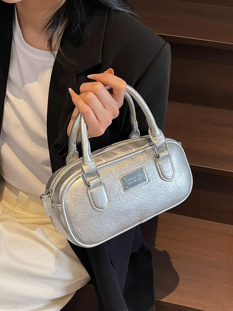 Silver Shoulder Bag for Women 2025 Casual Crossbody - Image 5