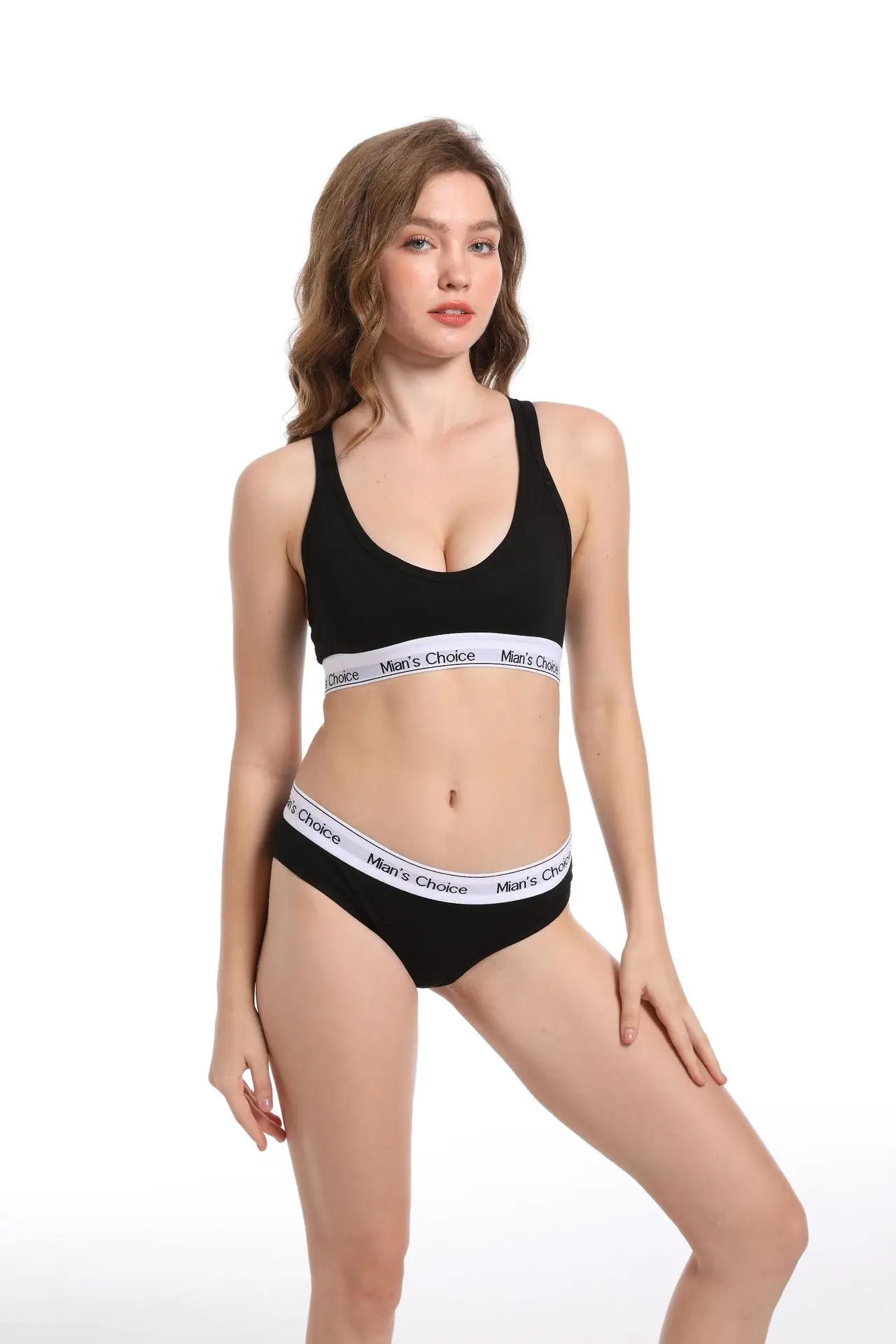 Women's Cross Back Vest Wireless Sports Bra Set — feature 12