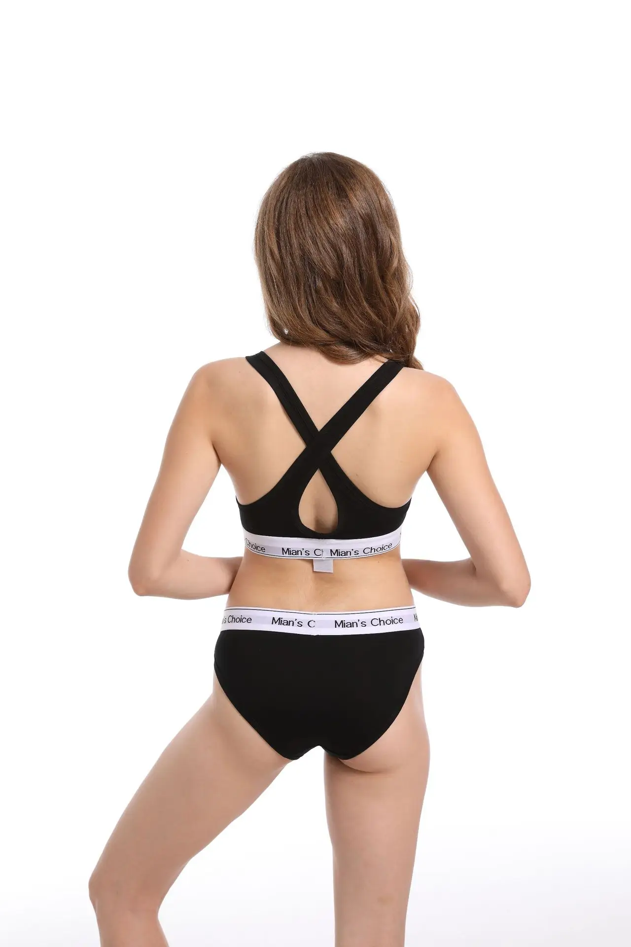 Women's Cross Back Vest Wireless Sports Bra Set — feature 15
