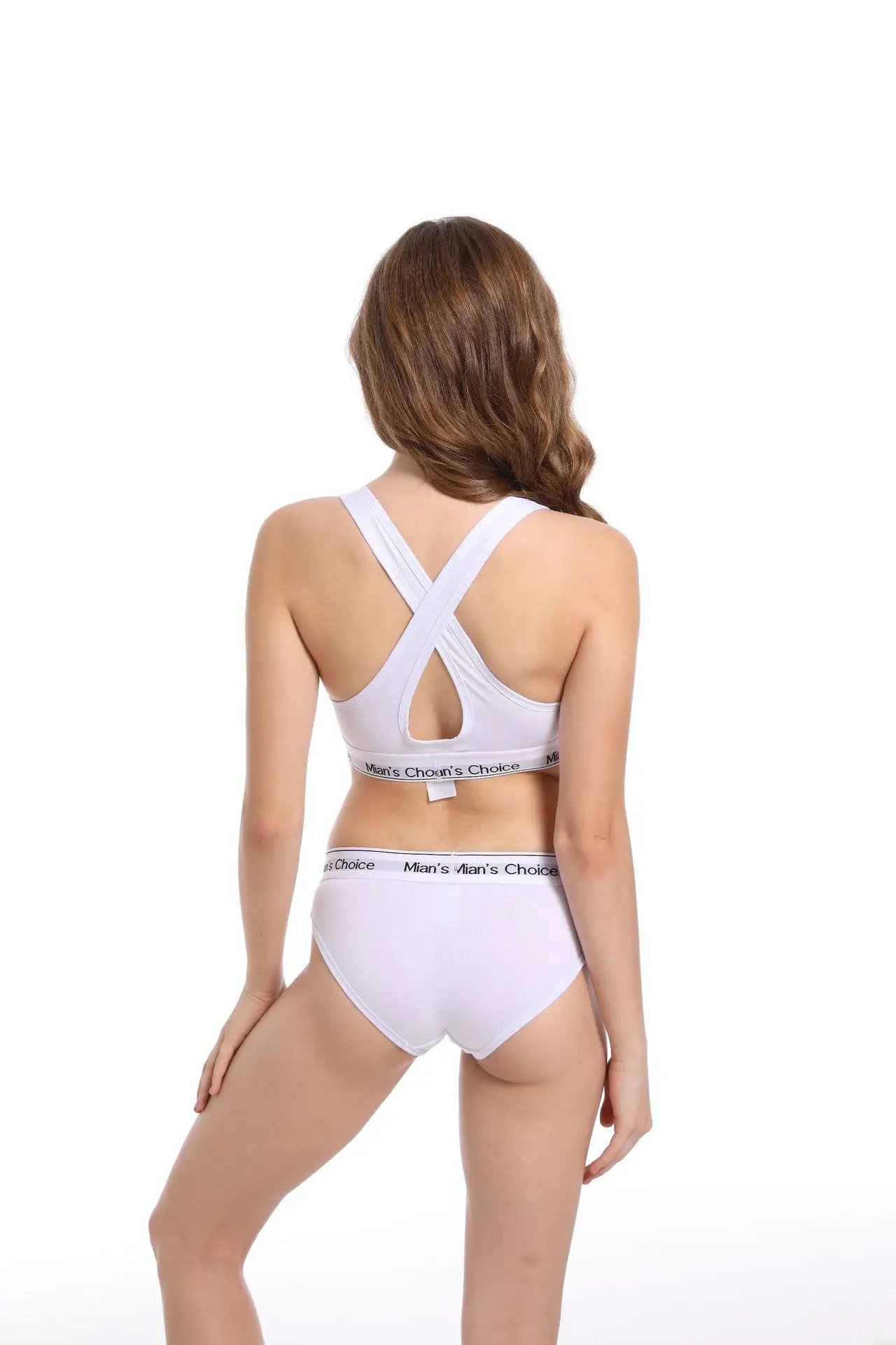 Women's Cross Back Vest Wireless Sports Bra Set — feature 5