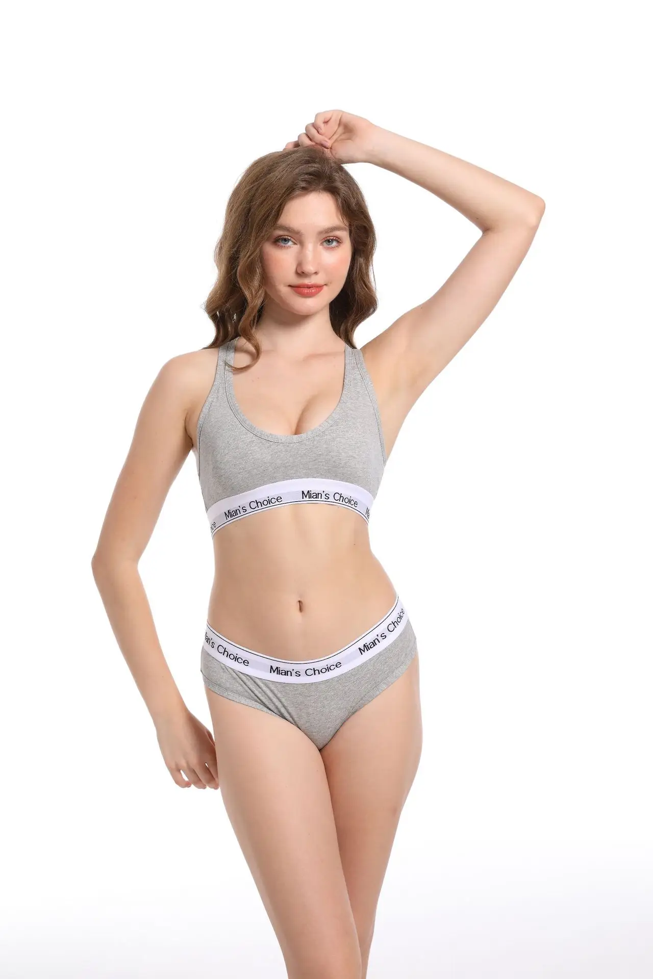 Women's Cross Back Vest Wireless Sports Bra Set — feature 7