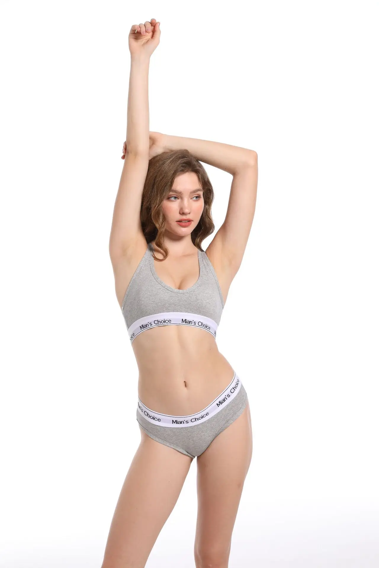 Women's Cross Back Vest Wireless Sports Bra Set — feature 9