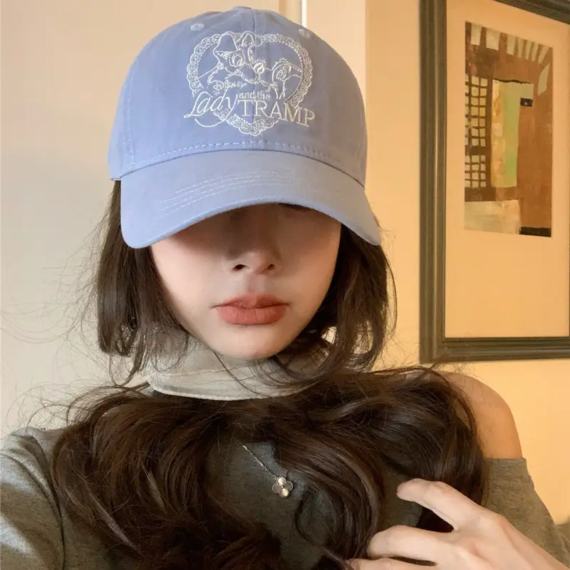 Women Blue Heart Embroidered Baseball Cap - Image 5