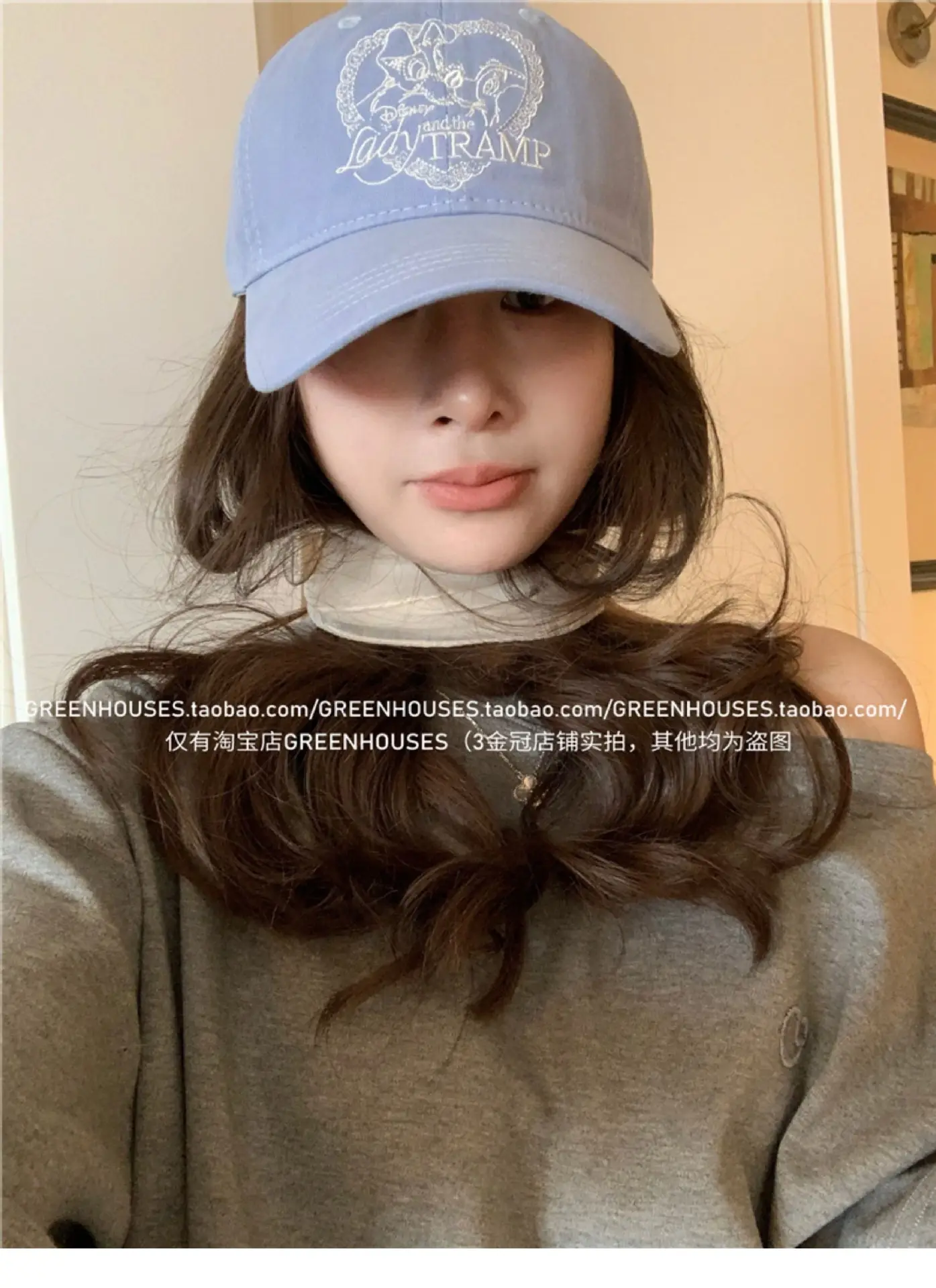 Women Blue Heart Embroidered Baseball Cap — feature 12