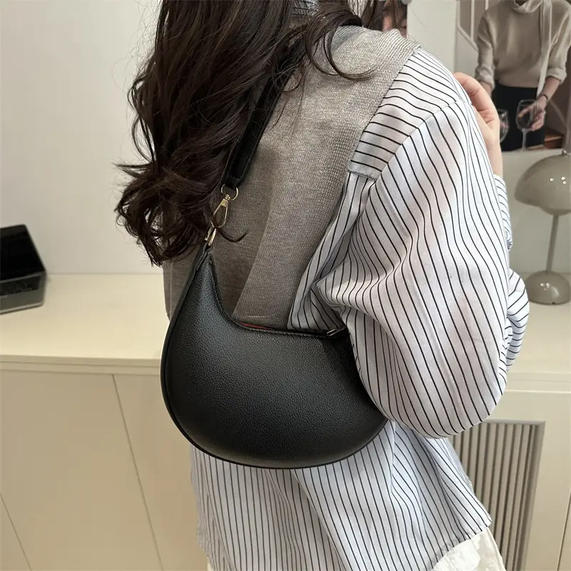 Black French Style Shoulder Bag for Women 2025 - Image 9