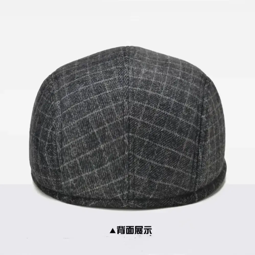 Houndstooth Beret Cap for Men Women Retro Forward Cap - Image 19