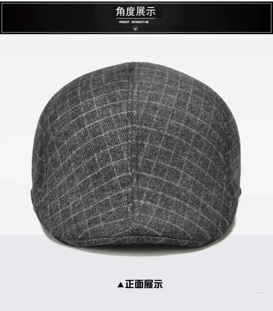 Houndstooth Beret Cap for Men Women Retro Forward Cap — feature 3