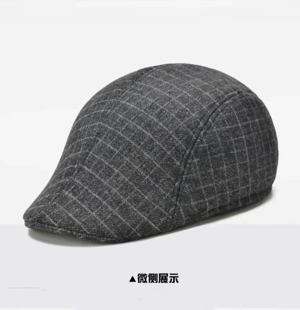 Houndstooth Beret Cap for Men Women Retro Forward Cap — feature 4