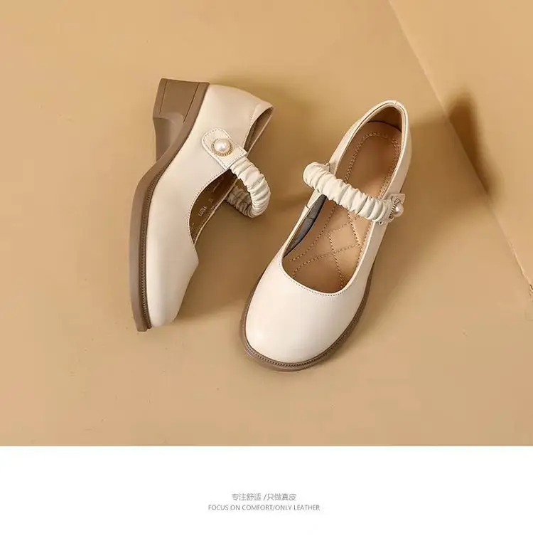 Net red same Mary Jane women's shoes shoes 2025 new women's flat round toe low mouth jk small leather shoes show small feet — feature 12