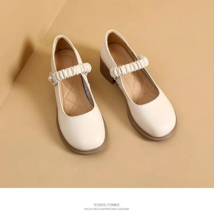 Net red same Mary Jane women's shoes shoes 2025 new women's flat round toe low mouth jk small leather shoes show small feet — feature 13
