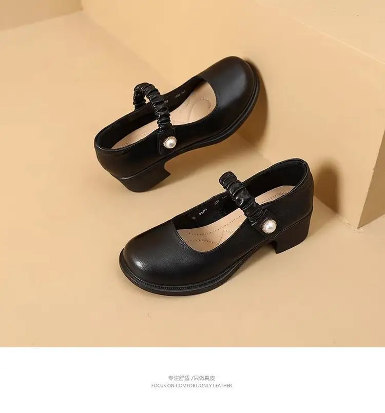 Net red same Mary Jane women's shoes shoes 2025 new women's flat round toe low mouth jk small leather shoes show small feet — feature 14
