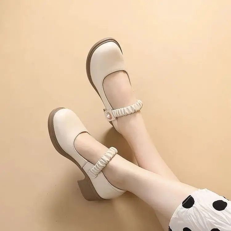 Net red same Mary Jane women's shoes shoes 2025 new women's flat round toe low mouth jk small leather shoes show small feet — feature 3