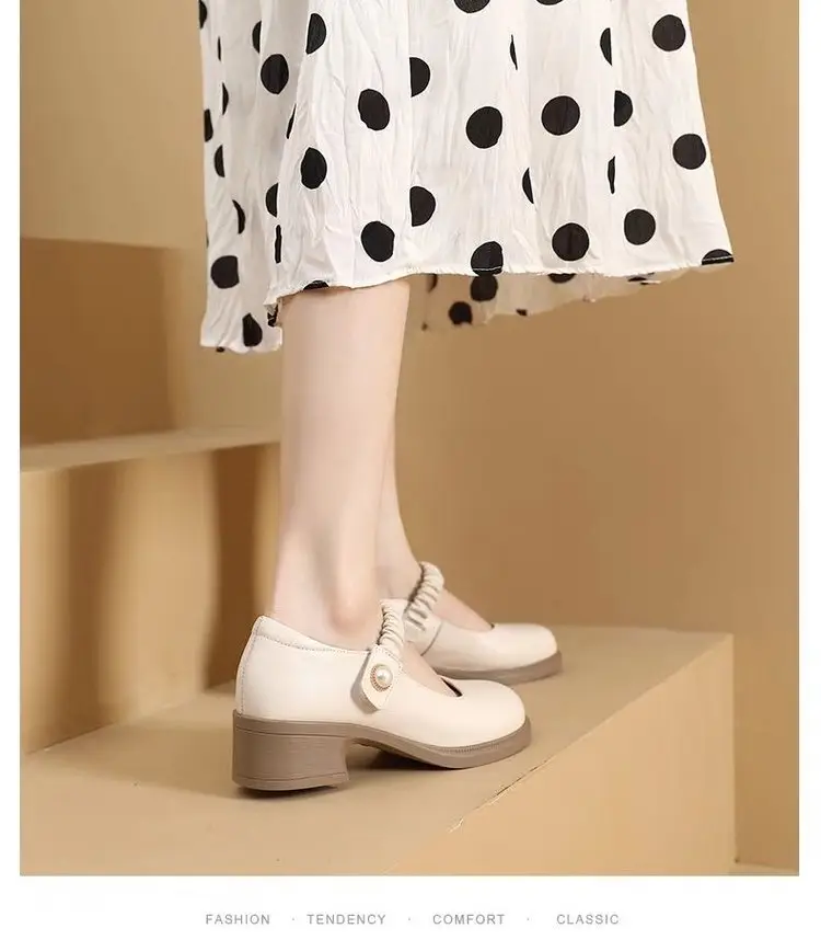 Net red same Mary Jane women's shoes shoes 2025 new women's flat round toe low mouth jk small leather shoes show small feet — feature 5