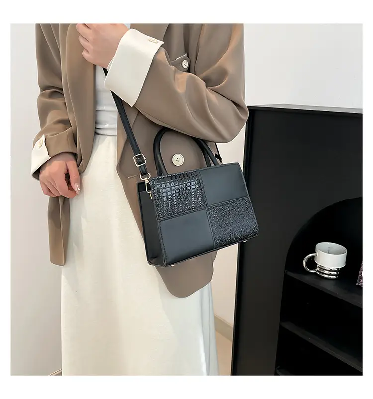 White Croc Embroidered Handbag for Women — feature 17
