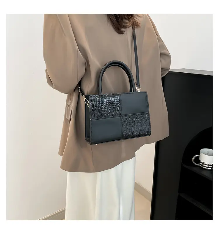 White Croc Embroidered Handbag for Women — feature 18
