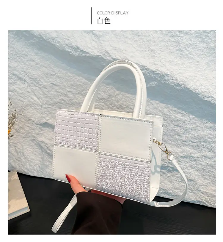 White Croc Embroidered Handbag for Women — feature 26
