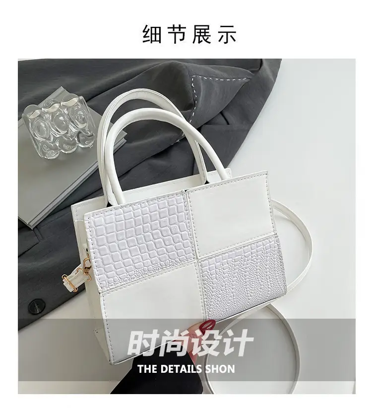 White Croc Embroidered Handbag for Women — feature 3
