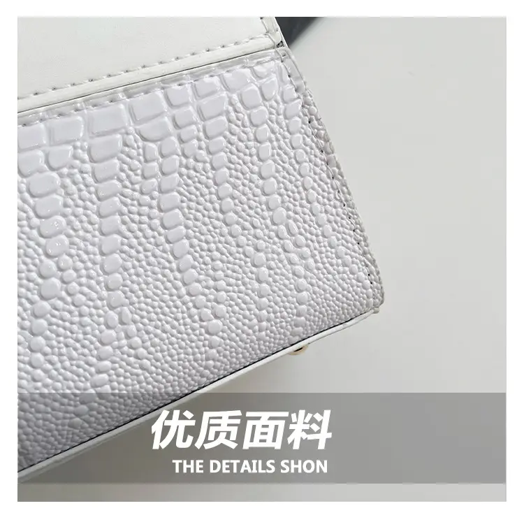 White Croc Embroidered Handbag for Women — feature 5